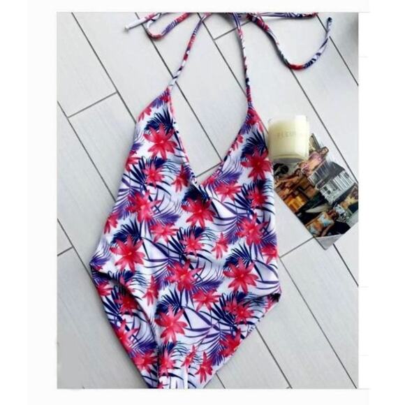 FLEUR SWIM - NWT $189 Floral One Piece Swimsuit M - Picture 2 of 10